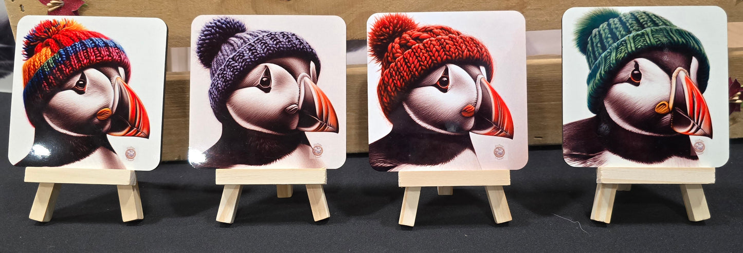 Puffin in Toque Coasters