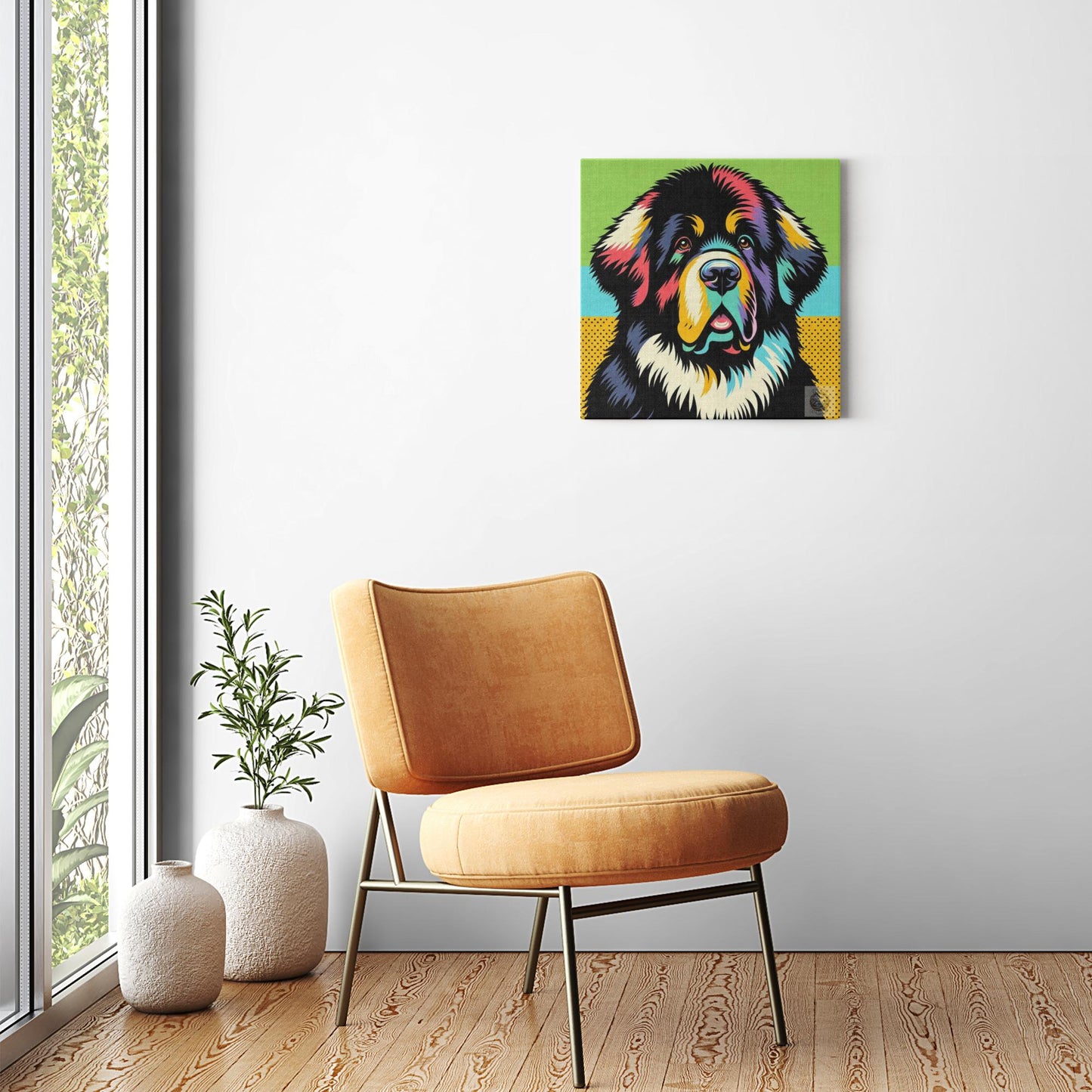 Colorful Majesty: Newfoundland Dog Canvas Wrap