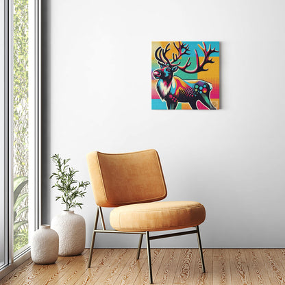 Enchanted Antlers: Stylized Elk Canvas Wrap