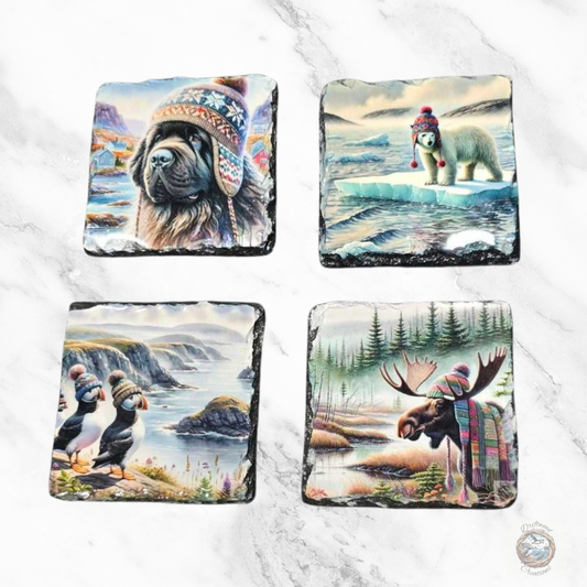 “Northern Charm” – Set of 4 Slate Coasters