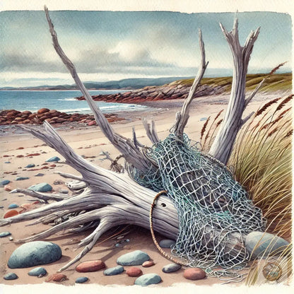 Net Snagged Shore