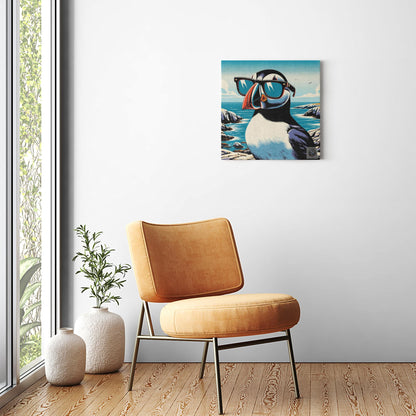 Coastal Cool: Spectacled Puffin Canvas Wrap