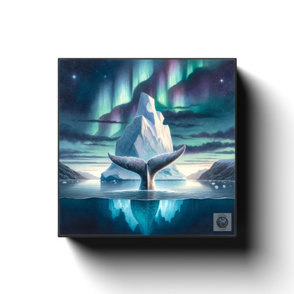 Aurora's Whale – Nighttime Symphony Canvas Wrap