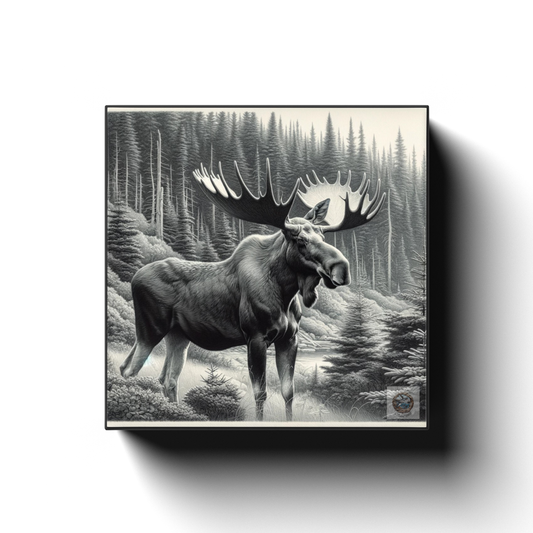 Monarch of the North: Majestic Moose in Newfoundland Wilds Canvas Wrap