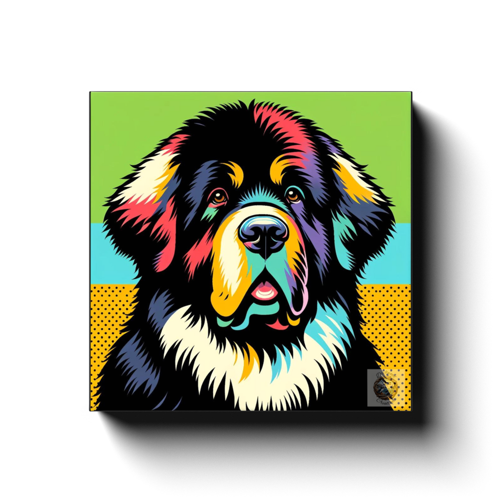 Colorful Majesty: Newfoundland Dog Canvas Wrap