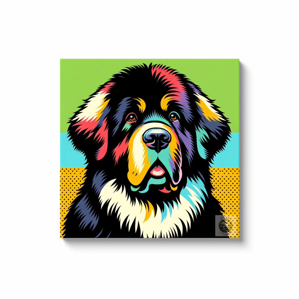 Colorful Majesty: Newfoundland Dog Canvas Wrap