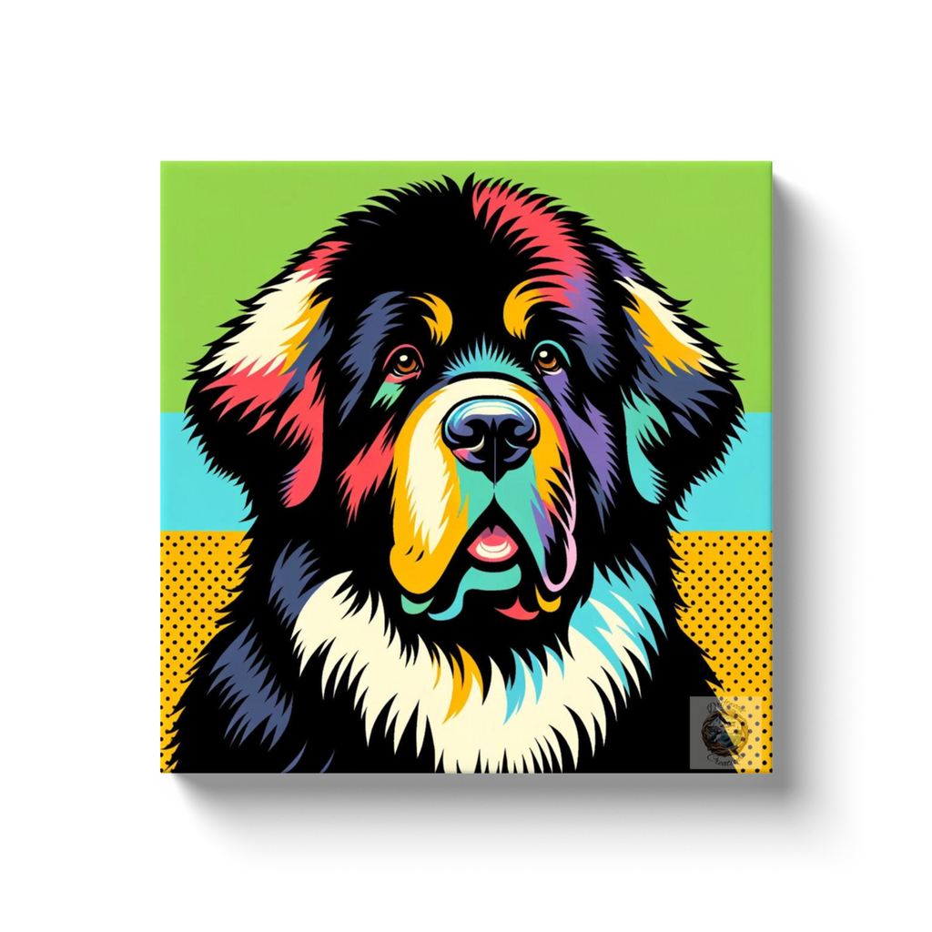 Colorful Majesty: Newfoundland Dog Canvas Wrap