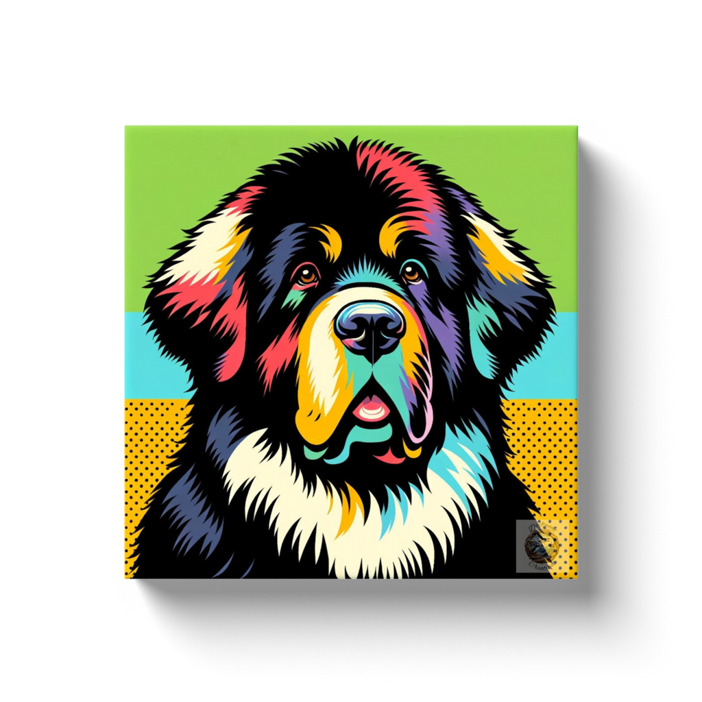 Colorful Majesty: Newfoundland Dog Canvas Wrap