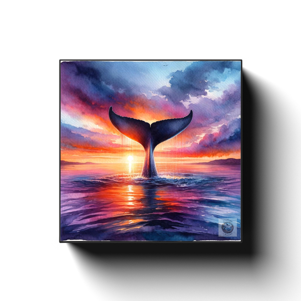 Sunset Embrace: Ocean's Gentle Giant Canvas Wrap