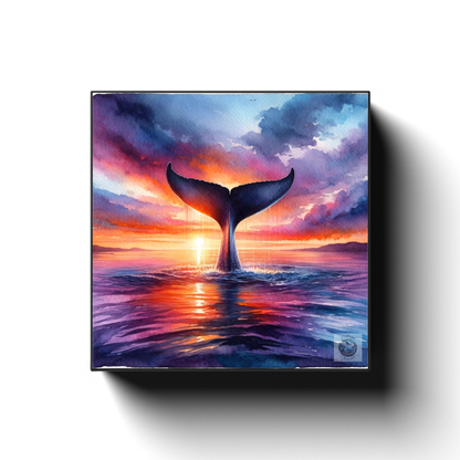 Sunset Embrace: Ocean's Gentle Giant Canvas Wrap