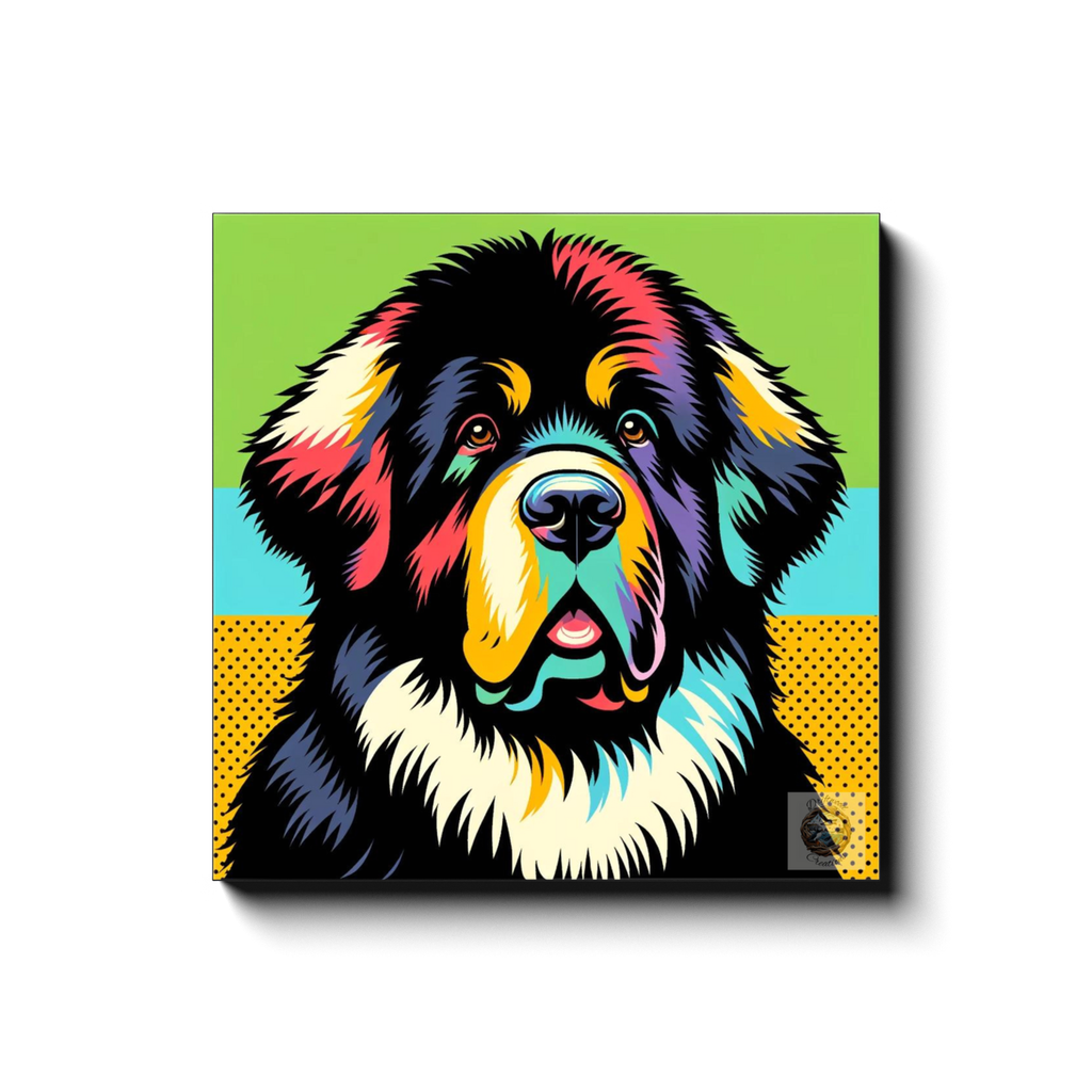 Colorful Majesty: Newfoundland Dog Canvas Wrap