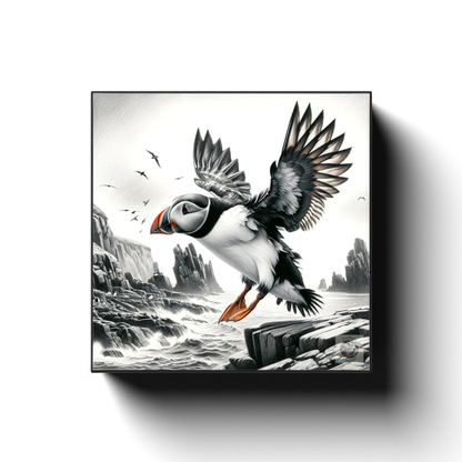 Windswept Puffin Adventure Canvas Wrap