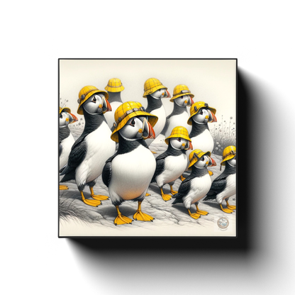 Sou'wester Puffin Parade Canvas Wrap