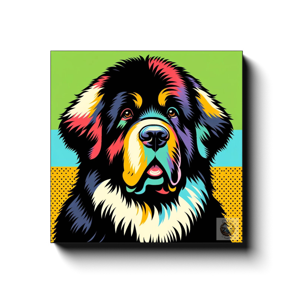 Colorful Majesty: Newfoundland Dog Canvas Wrap