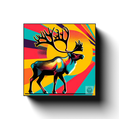 Pop Art Elk: Elk with a Twist Canvas Wrap