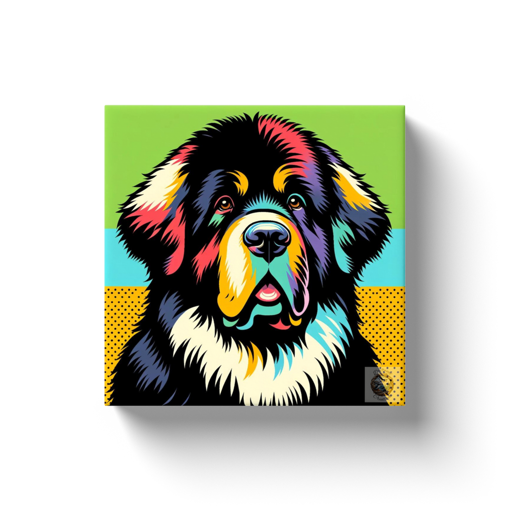 Colorful Majesty: Newfoundland Dog Canvas Wrap