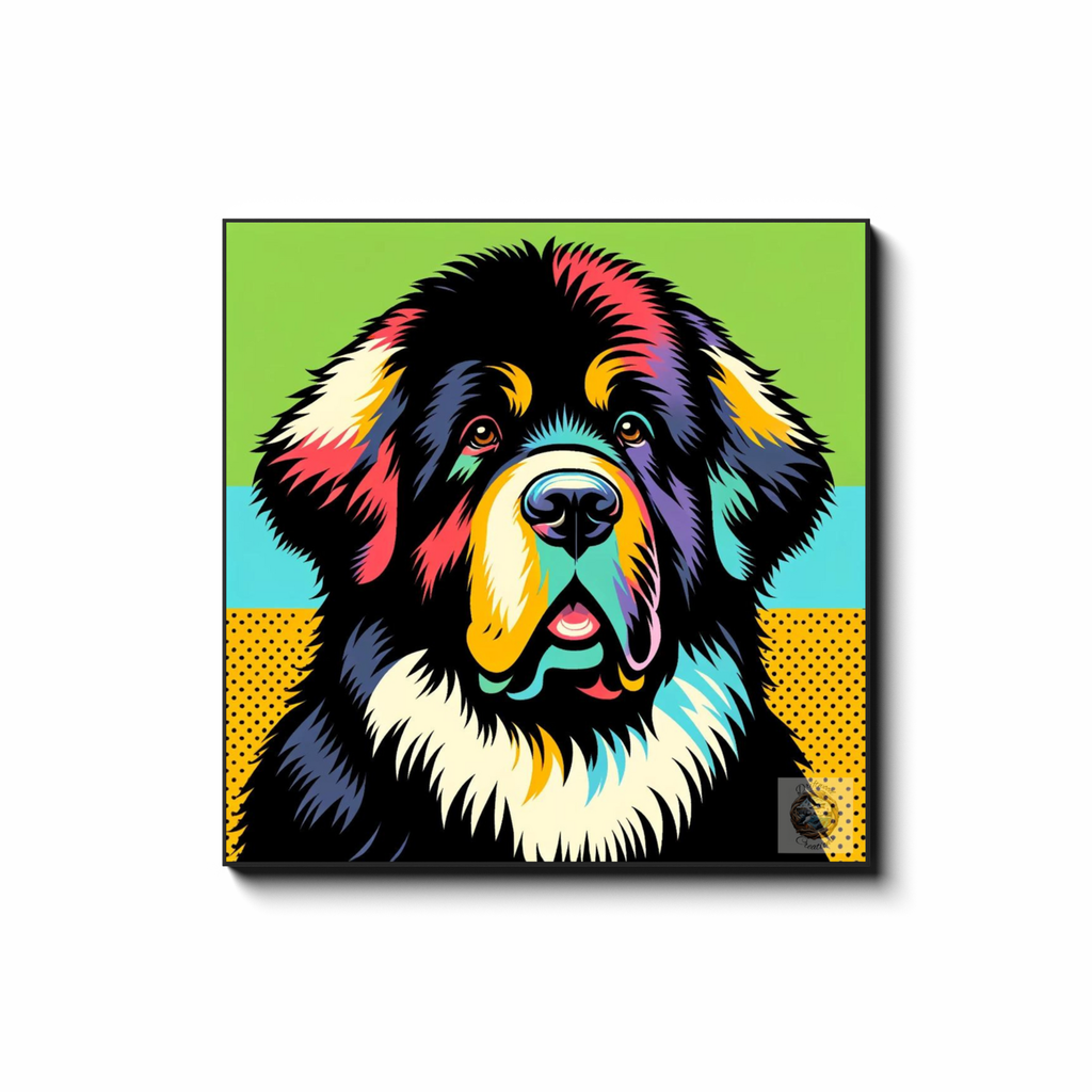 Colorful Majesty: Newfoundland Dog Canvas Wrap