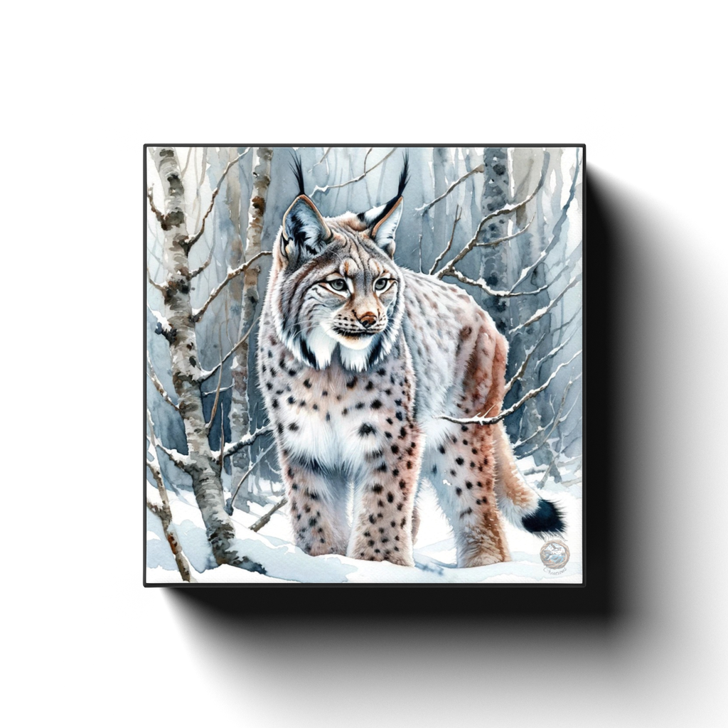 Snow Lynx of the North Canvas Wrap