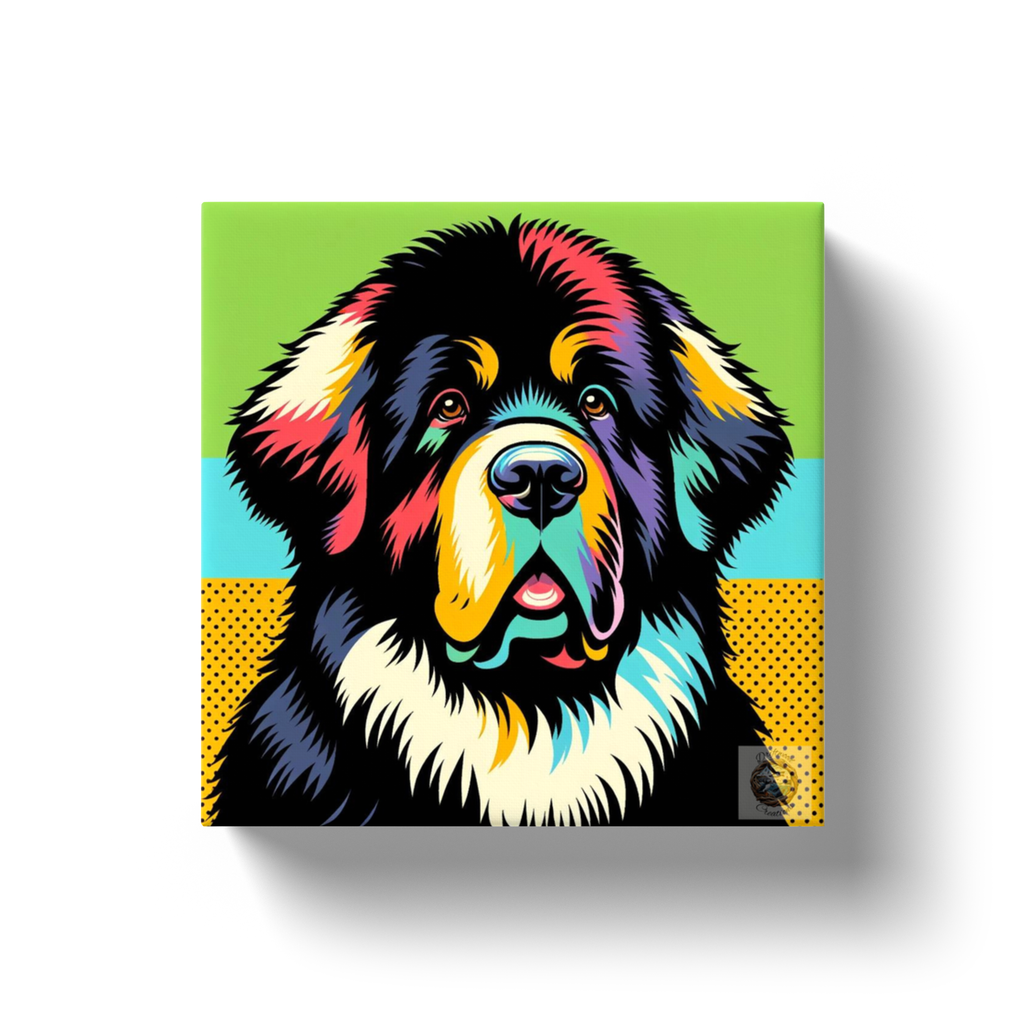 Colorful Majesty: Newfoundland Dog Canvas Wrap