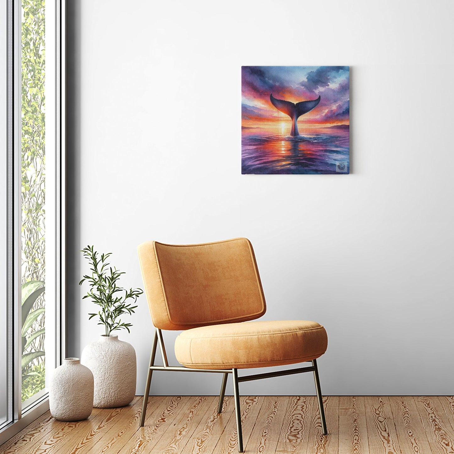 Sunset Embrace: Ocean's Gentle Giant Canvas Wrap