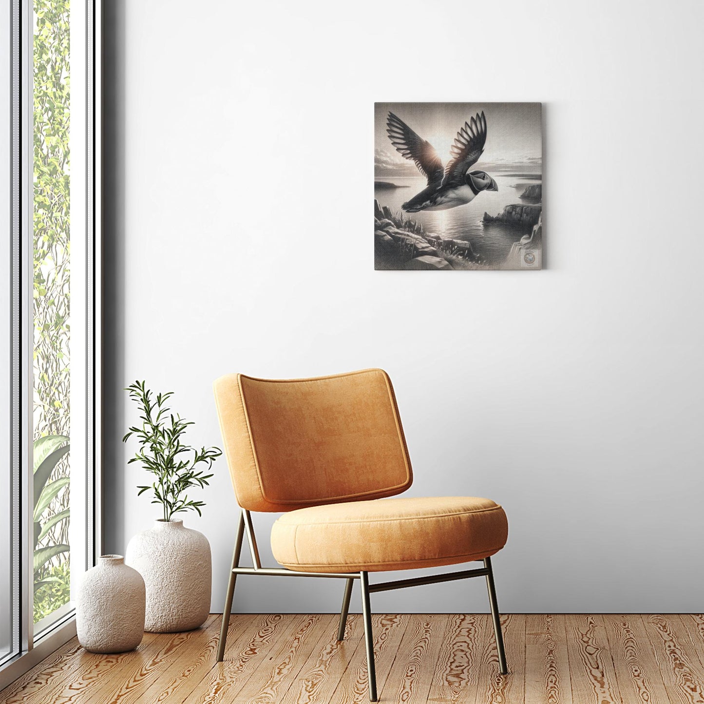 Sunrise Soar – Puffin's Morning Glory Canvas Wrap